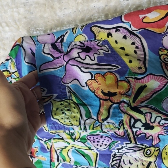 Vintage Esprit Antigua high rise tropical cotton shorts medium - Picture 4 of 11